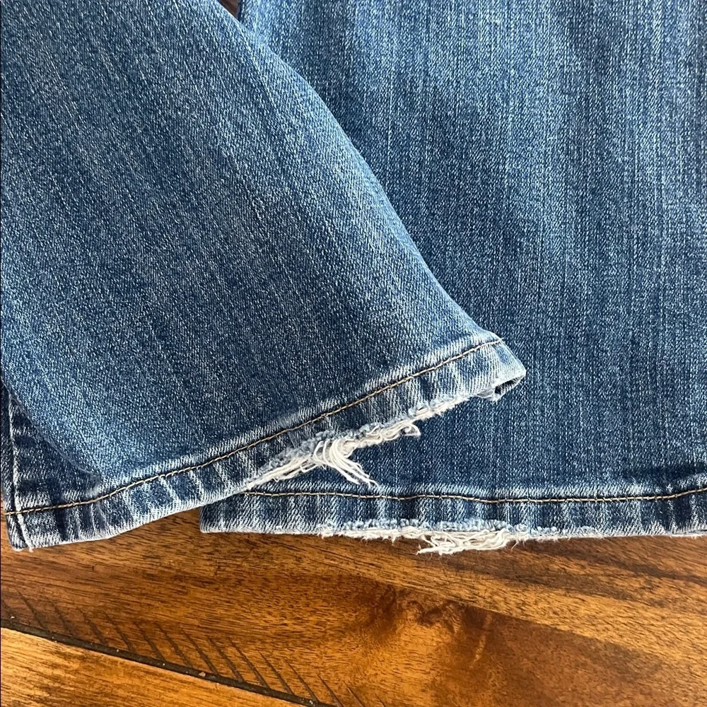 Vintage Levi’s 515 boot cut blue denim jeans size 8 short mid rise distressed 8p - Picture 6 of 16